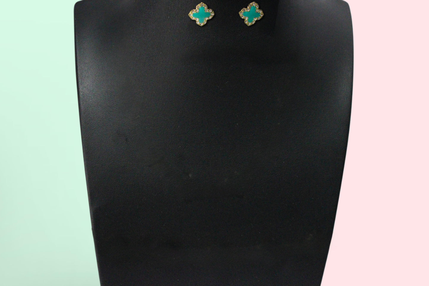 Turquoise Clover Earrings (Gold)